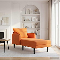 vidaXL Stor schäslong Orange Mockatyg