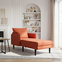 vidaXL Stor schäslong Röd orange Mockatyg