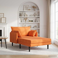 vidaXL Stor schäslong Orange Mockatyg