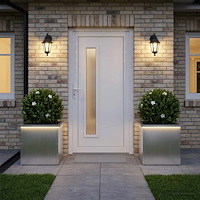 vidaXL Odlingslåda med LED 2 st Silver 40 x 40 x 40 cm