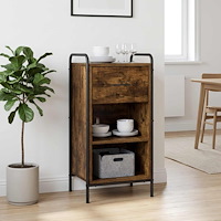 vidaXL Sideboard Rökt ek 97 x 33 x 81 cm Konstruerat trä