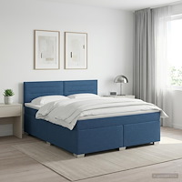 vidaXL Kontinentalsäng med madrass med huvudgavel Blå 160 x 200 cm Tyg