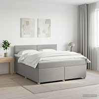 vidaXL Kontinentalsäng med madrass Ljusgrå 180 x 200 cm Tyg