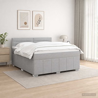 vidaXL Kontinentalsäng med madrass Ljusgrå 180 x 200 cm Tyg