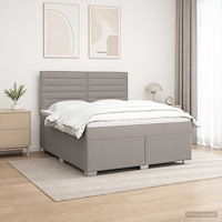vidaXL Kontinentalsäng med madrass Taupe 180 x 200 cm Tyg