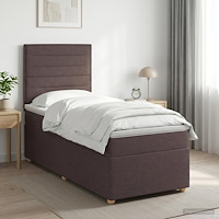 vidaXL Kontinentalsäng med madrass Mörkbrun 80 x 200 cm Tyg