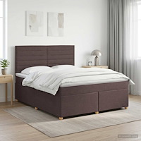 vidaXL Kontinentalsäng med madrass Mörkbrun 160 x 200 cm Tyg