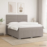 vidaXL Kontinentalsäng med madrass Taupe 180 x 200 cm Tyg