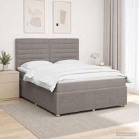 vidaXL Kontinentalsäng med madrass Taupe 160 x 200 cm Tyg