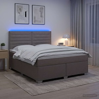 vidaXL Kontinentalsäng med madrass Taupe 160 x 200 cm Tyg