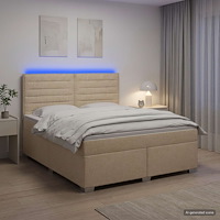 vidaXL Kontinentalsäng med madrass Gräddvit 160 x 200 cm Tyg