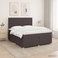 vidaXL Kontinentalsäng med madrass Mörkbrun 160 x 200 cm Tyg