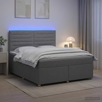vidaXL Kontinentalsäng med madrass Ljusgrå 180 x 200 cm Tyg