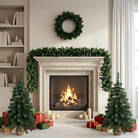 vidaXL Mini-julgransset 90 cm PVC Grön