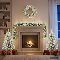 vidaXL Mini-julgransset 90 cm 175 LED-lampor Varmvit PVC Grön och Vit