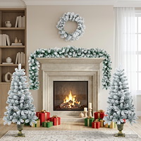 vidaXL Mini-julgransset 120 cm PVC Grön och Vit