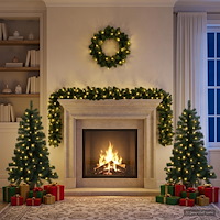 vidaXL Mini-julgransset 120 cm 275 LED-lampor Varmvit PVC Grön