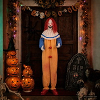 vidaXL Läskig halloweenclown SPOOKA Gul och Blå 126,5 x 180 cm