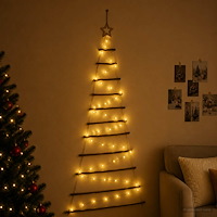 vidaXL Hängande julgran 150 cm 80 LED-lampor Varmvit