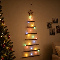 vidaXL Hängande julgran 90 cm 30 LED-lampor Mångfärgad