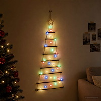 vidaXL Hängande julgran 120 cm 50 LED-lampor Mångfärgad