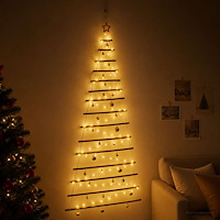 vidaXL Hängande julgran med kulor 210 cm 130 LED-lampor Varmvit