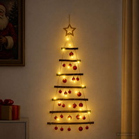 vidaXL Hängande julgran med kulor 90 cm 30 LED-lampor Varmvit