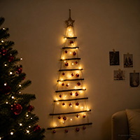 vidaXL Hängande julgran med kulor 120 cm 50 LED-lampor Varmvit