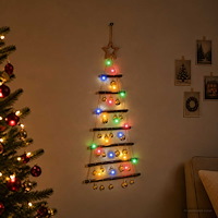 vidaXL Hängande julgran med kulor 90 cm 30 LED-lampor Mångfärgad