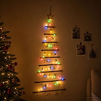 vidaXL Hängande julgran med kulor 120 cm 50 LED-lampor Mångfärgad