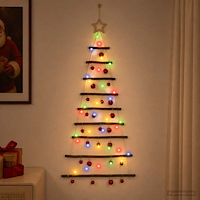 vidaXL Hängande julgran med kulor 120 cm 50 LED-lampor Mångfärgad
