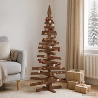 vidaXL Träjulgran KOTKA 150 cm Massiv furu Mörkbrun finish