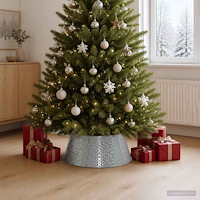 vidaXL Julgranskrage Kegelformad Silver Ø 62 x 25 cm Stål