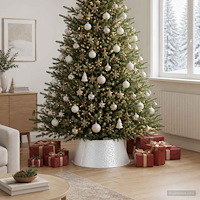 vidaXL Julgranskrage Kegelformad Vit Ø 62 x 25 cm Stål