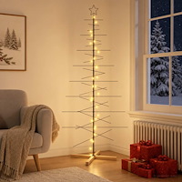 vidaXL Metall julgran KUOPIO 210 cm Varmvit Stål Svart