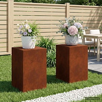 vidaXL Växtställ 2 pcs Rostig 40 x 40 x 60 cm Väderbeständig stål