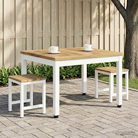 vidaXL Kaffeebord Vit 49 x 60,5 x 36 cm Massivt Akaciaträ