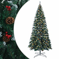 vidaXL Plast Hingad Julgran 400 cm 600 LED-lampor Varmvit