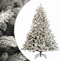 vidaXL Plast Hingad Julgran 120 cm 150 LED-lampor Varmvit PE & PVC Vit