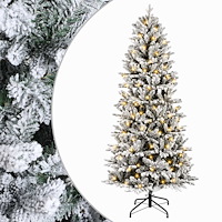 vidaXL Plast Hingad Julgran 120 cm 150 LED-lampor Varmvit PVC och PE