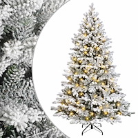 vidaXL Plast Hingad Julgran 120 cm 150 LED-lampor Varmvit