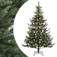 vidaXL Plast Hingad Julgran 120 cm 150 LED-lampor Varmvit
