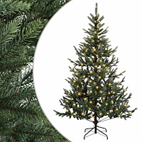 vidaXL Plast Hingad Julgran 150 cm 150 LED-lampor Varmvit