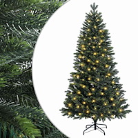 vidaXL Plast Hingad Julgran 120 cm 150 LED-lampor Varmvit PE & PVC