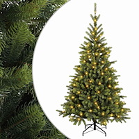 vidaXL Plast Hingad Julgran 120 cm 150 LED-lampor Varmvit