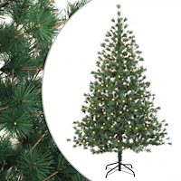 vidaXL Plast Hingad Julgran 210 cm 300 LED-lampor Varmvit
