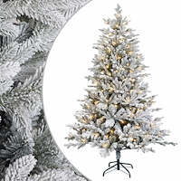 vidaXL Plast Hingad Julgran 210 cm 300 LED-lampor Varmvit