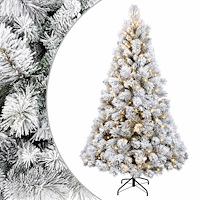 vidaXL Plast Hingad Julgran 180 cm 300 LED-lampor Varmvit