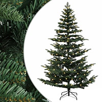 vidaXL Plast Hingad Julgran 210 cm 300 LED-lampor Varmvit PE & PVC
