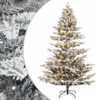 vidaXL Plast Hingad Julgran 180 cm 300 LED-lampor Varmvit PE & PVC